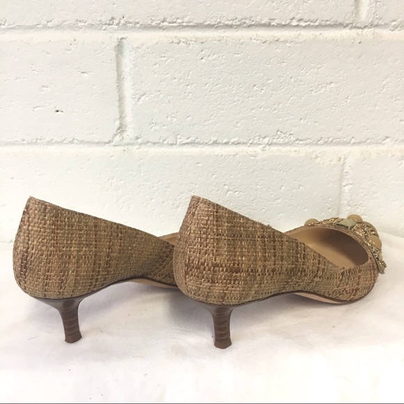 OSCAR DE LA RENTA • Embellished Rafia Pumps - Picture 9 of 12